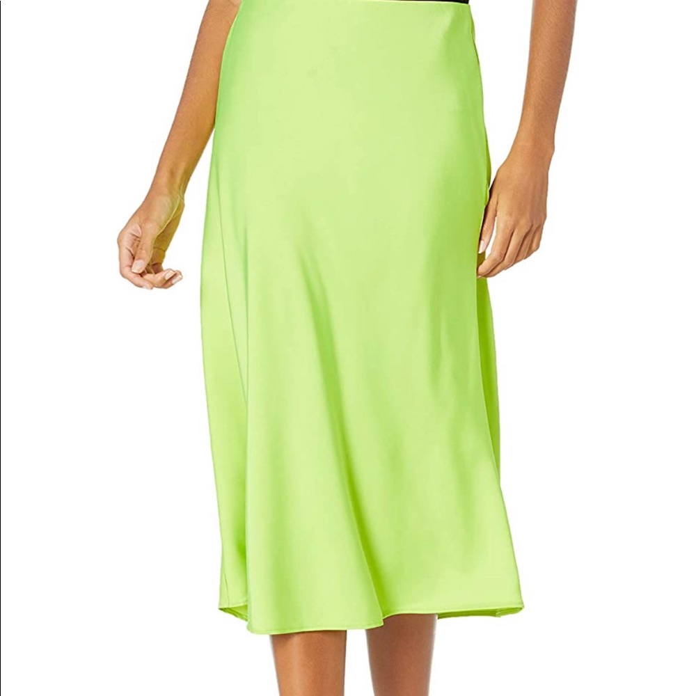 The Drop Women's Maya Silky Slip Skirt Lime